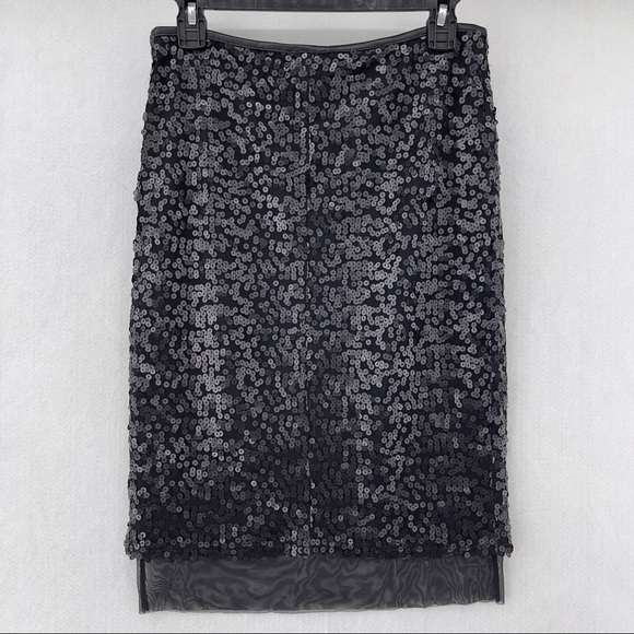 Bar III Sequin Pencil Midi Skirt with Tulle - Picture 6 of 10